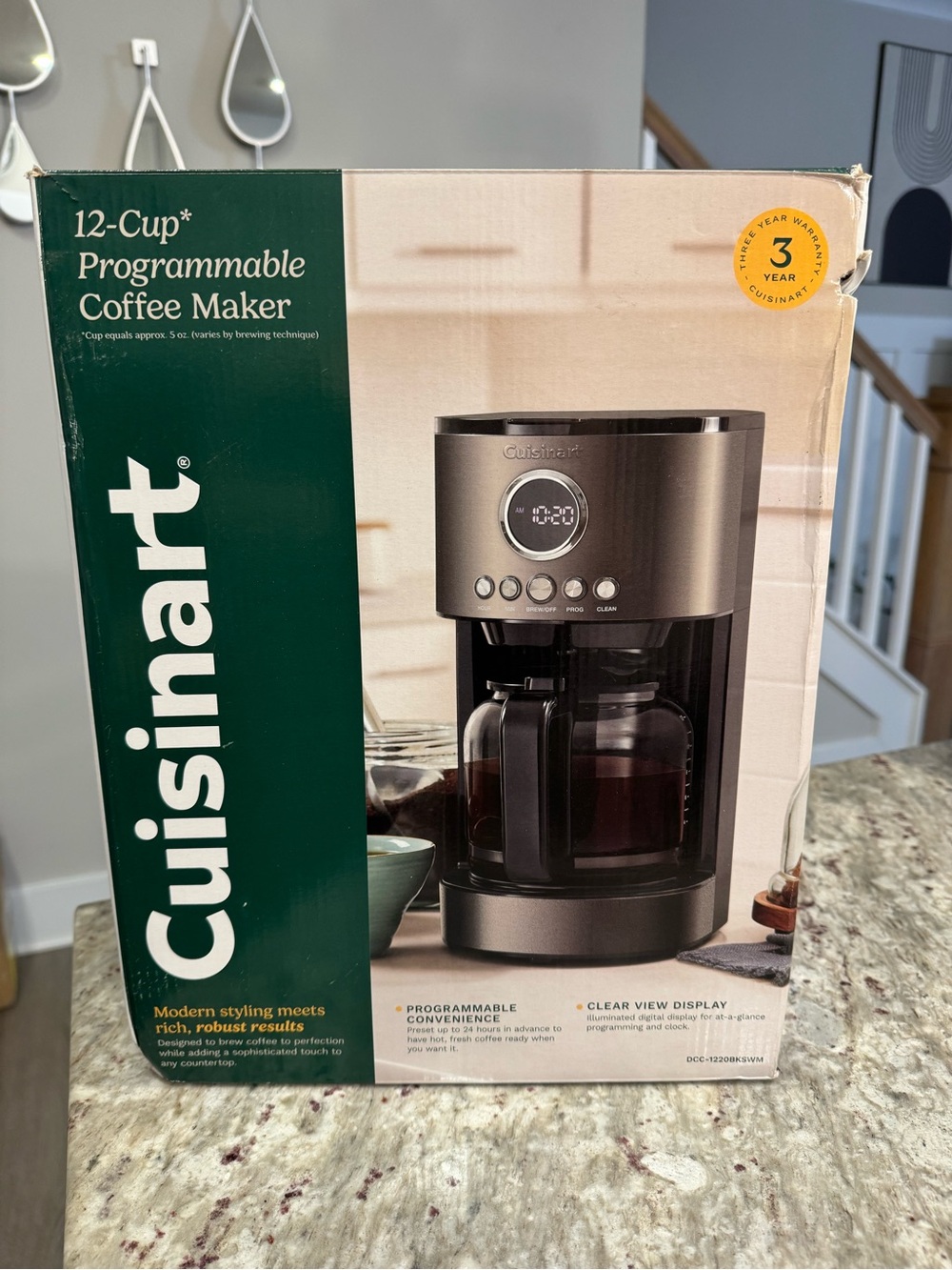 Cuisinart Stainless Steel and Black 12-Cup Programmable Coffee Maker
